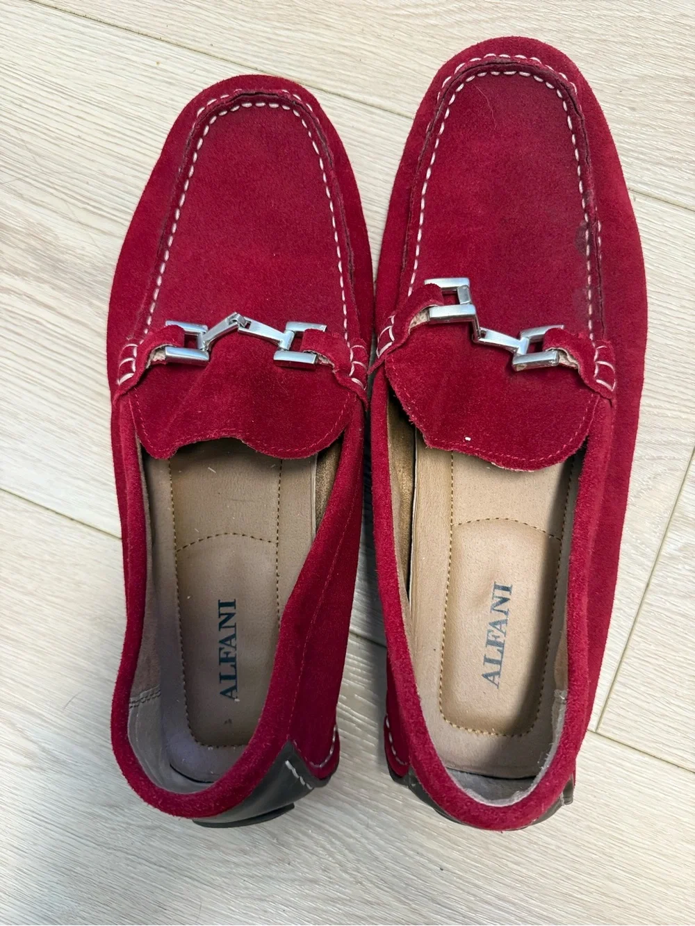 Alfani James Red Suede Bit Driving Loafers Men’s Size 11.5